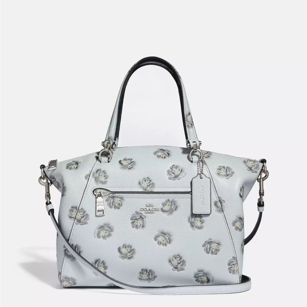 New Coach Prairie Satchel With Sparkly Rose Print